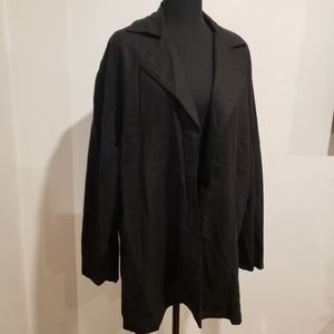 Coldwater Creek Linen and Rayon Casual Blazer Black Size Large